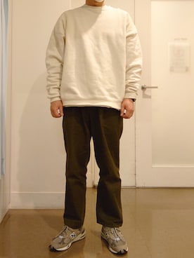 「nowm（ノウム）のアイテム（パンツ）」を使った、ひろやすさん（メンズ・170cm）の春コーディネート