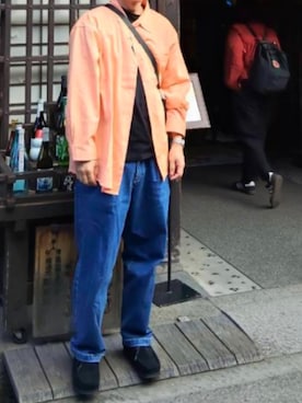 「MOSCOT（モスコット）のアイテム」を使った、ひろやすさん（メンズ・170cm）の秋コーディネート