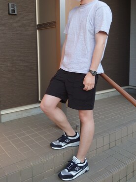 「NEW BALANCE（ニューバランス）のM1500（スニーカー）」を使った、ひろやすさん（メンズ・170cm）の夏コーディネート