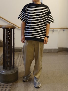 「オーバーサイズ」｜「アイテム（チノパンツ）」を使った、ひろやすさん（メンズ・170cm）の夏コーディネート