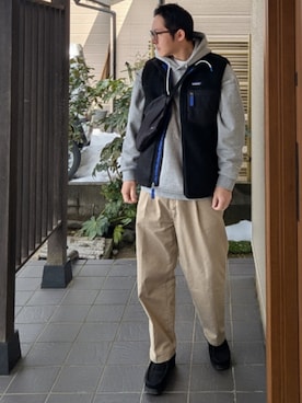 「MOSCOT（モスコット）のアイテム」を使った、ひろやすさん（メンズ・170cm）の冬コーディネート