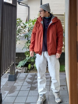 「アイテム（ナイロンジャケット）」を使った、ひろやすさん（メンズ・170cm）の冬コーディネート