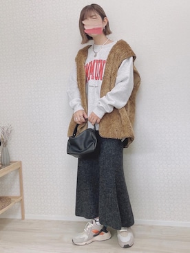 「FREAK'S STORE（フリークスストア）のアイテム（ベスト）」を使った、welina＊さん（レディース・152cm）の冬コーディネート