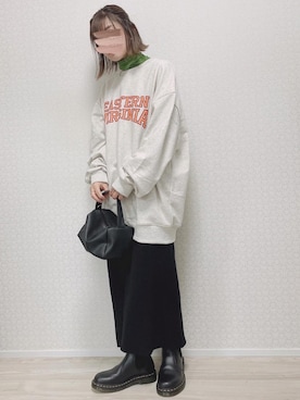 「ISOOK（アイスー）のアイテム（スウェット）」を使った、welina＊さん（レディース・152cm）の冬コーディネート