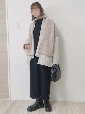 「セットアップ風」｜「アイテム（ブルゾン）」を使った、welina＊さん（レディース・152cm）の冬コーディネート