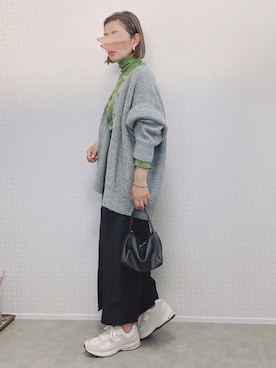 「tiptop（ティップトップ）の前後2wayニットカーディガン（カーディガン/ボレロ）」を使った、welina＊さん（レディース・152cm）の秋コーディネート