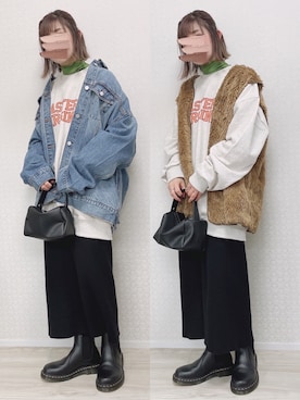 「ISOOK（アイスー）のアイテム（スウェット）」を使った、welina＊さん（レディース・152cm）の冬コーディネート