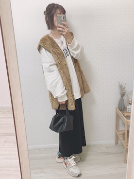 「DHOLIC（ディーホリック）のアイテム（スウェット）」を使った、welina＊さん（レディース・152cm）の秋コーディネート