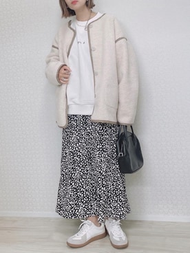 「tiptop（ティップトップ）のアイテム（ムートンコート）」を使った、welina＊さん（レディース・152cm）の秋コーディネート