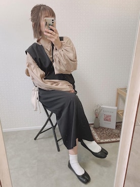「DISCOAT（ディスコート）のアイテム（ジャンパースカート）」を使った、welina＊さん（レディース・152cm）の冬コーディネート