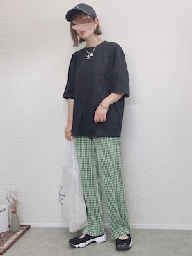 「ISOOK（アイスー）のアイテム（パンツ）」を使った、welina＊さん（レディース・152cm）の春コーディネート