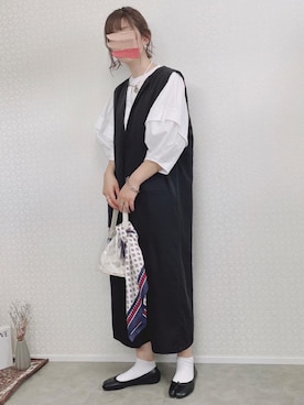 「DISCOAT（ディスコート）のアイテム（ジャンパースカート）」を使った、welina＊さん（レディース・152cm）の春コーディネート