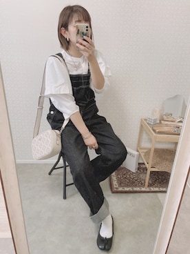 「aimoha（アイモハ）のアイテム（オールインワン・サロペット）」を使った、welina＊さん（レディース・152cm）の春コーディネート
