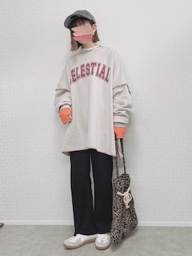 「reca（レカ）のアイテム（スウェット）」を使った、welina＊さん（レディース・152cm）の秋コーディネート
