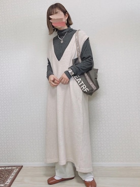 「babcode」｜「アイテム（ワンピース/ドレス）」を使った、welina＊さん（レディース・152cm）の冬コーディネート