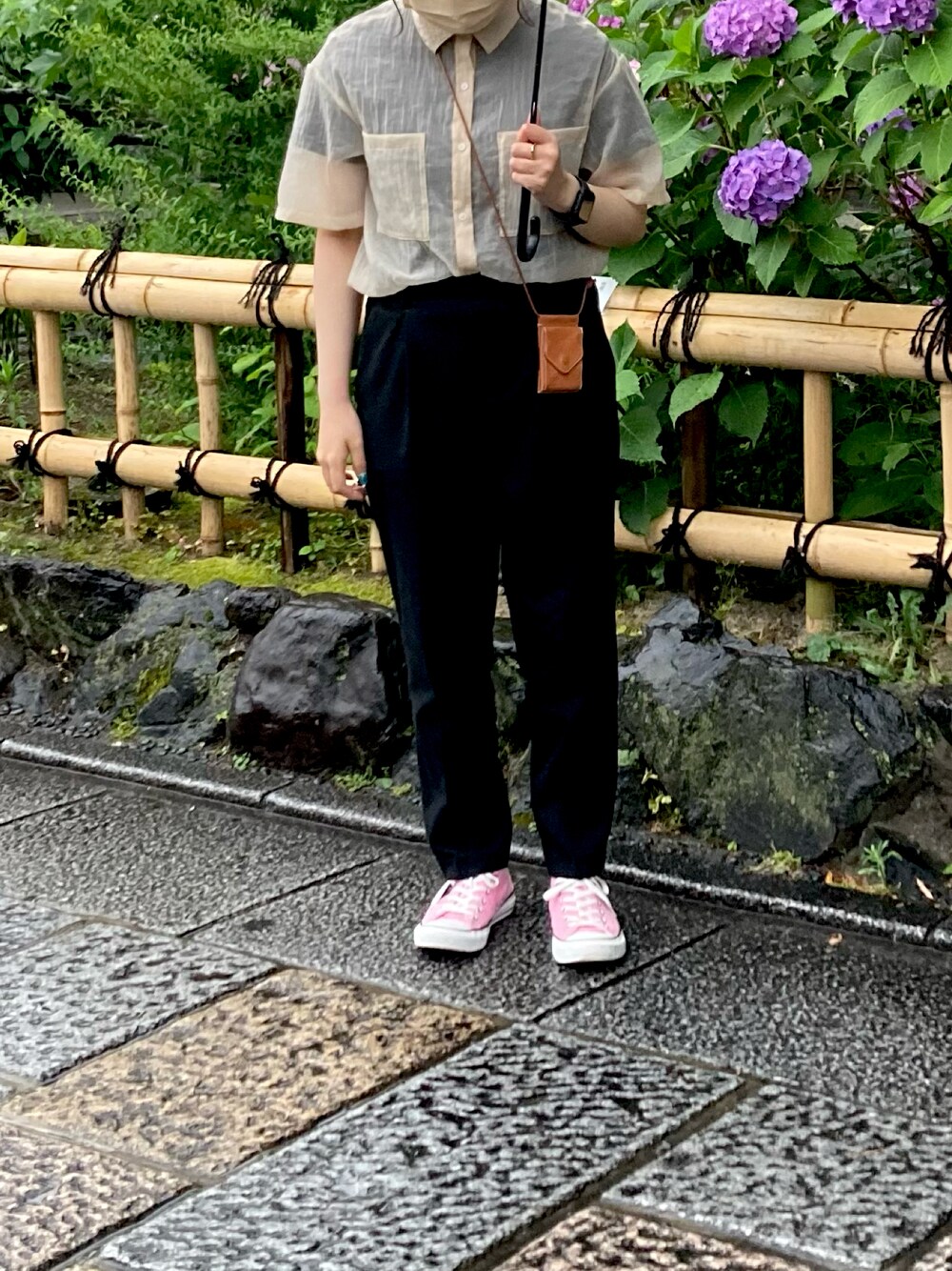 「Hender Schemeのhang wallet（財布、ベージュ系）」を使った、i_am_li7さん（レディース・153cm）の夏コーディネートの1枚目の写真