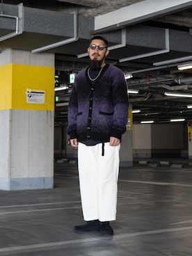 「アイテム（カーディガン/ボレロ）」を使った、matsuokaさん（メンズ・170cm・30代）の冬コーディネート