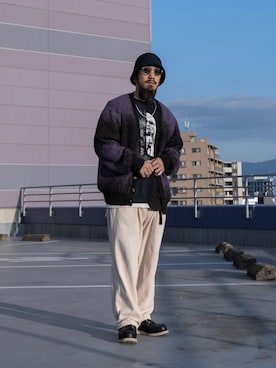 「アイテム（カーディガン/ボレロ）」を使った、matsuokaさん（メンズ・170cm・30代）の冬コーディネート