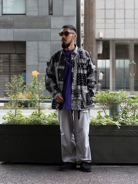 「アイテム（カーゴパンツ）」を使った、matsuokaさん（メンズ・170cm・30代）の夏コーディネート