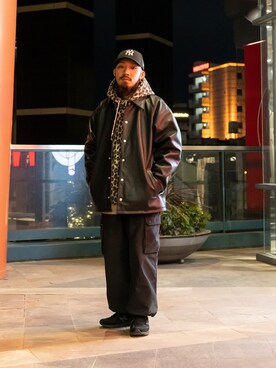 「アイテム（ブルゾン）」を使った、matsuokaさん（メンズ・170cm・30代）の冬コーディネート