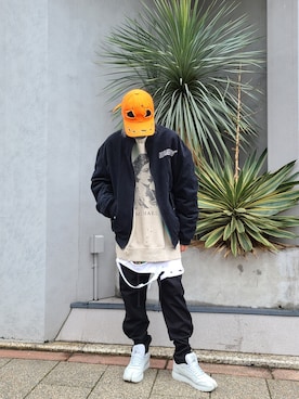 「ROYAL FLASH（ロイヤルフラッシュ）のアイテム（スウェットパンツ）」を使った、Ko-taro-さん（メンズ・170cm）の冬コーディネート