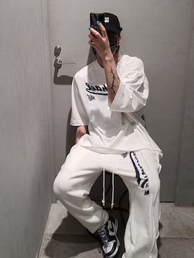 「ROYAL FLASH（ロイヤルフラッシュ）のアイテム（スウェットパンツ）」を使った、Ko-taro-さん（メンズ・170cm）の春コーディネート