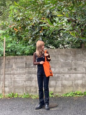 「秋トレンド2021」｜「アイテム（サロペット/オーバーオール）」を使った、naoさん（レディース・163cm）の秋コーディネート