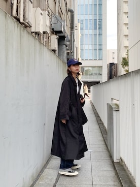 「ECRIRE（エクリール）のアイテム（ステンカラーコート）」を使った、naoさん（レディース・163cm）の秋コーディネート
