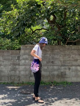 「handmade」｜「アイテム（帽子）」を使った、naoさん（レディース・163cm）の夏コーディネート
