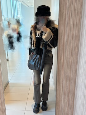 「WEGO（ウィゴー）のアイテム（帽子）」を使った、𝒮さん（レディース・172cm）の冬コーディネート