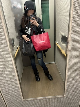 「GYDA（ジェイダ）のアイテム」を使った、𝒮さん（レディース・172cm）の冬コーディネート