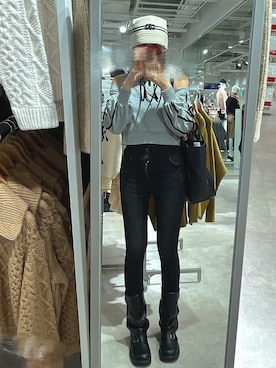 「アイテム（ハット）」を使った、𝒮さん（レディース・172cm）の秋コーディネート