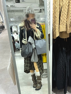 「アイテム（ブルゾン）」を使った、𝒮さん（レディース・172cm）の冬コーディネート