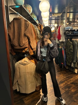 「アイテム（MA-1）」を使った、𝒮さん（レディース・172cm）の秋コーディネート