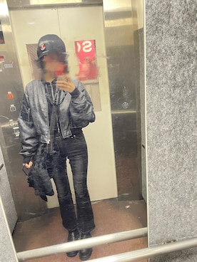 「アイテム（MA-1）」を使った、𝒮さん（レディース・172cm）の秋コーディネート