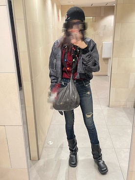 「アイテム（ニットキャップ/ビーニー）」を使った、𝒮さん（レディース・172cm）の秋コーディネート