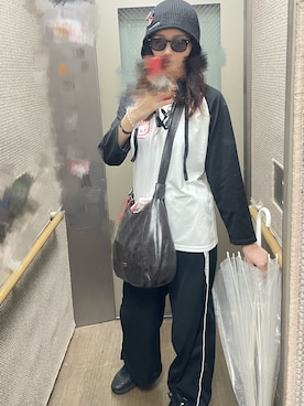 「アイテム（ニットキャップ/ビーニー）」を使った、𝒮さん（レディース・172cm）の秋コーディネート