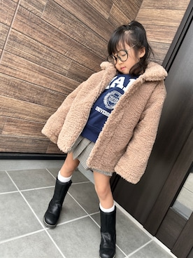「kids」｜「アイテム（ブルゾン）」を使った、kiraさん（キッズ・110cm）の冬コーディネート