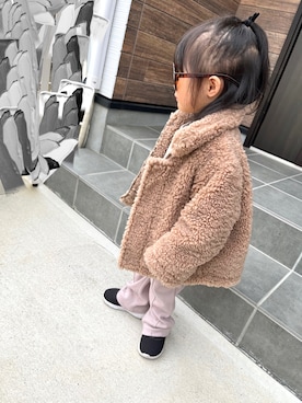 「kids」｜「アイテム（ブルゾン）」を使った、kiraさん（キッズ・80cm）の冬コーディネート