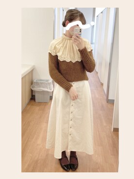 「古着好きな人と繋がりたい」｜「アイテム（バレエシューズ）」を使った、 ぬ  んさん（レディース・155cm）の冬コーディネート