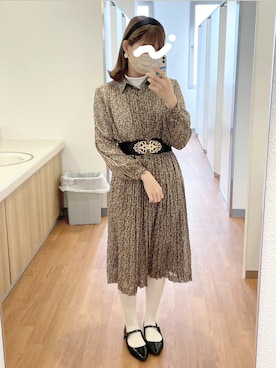 「白タイツ」｜ ぬ  んさん（レディース・155cm・20代）の冬コーディネート