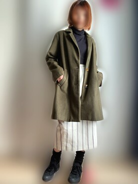 「archives（アルシーヴ）のアイテム（チェスターコート）」を使った、miii｡さん（レディース・148cm）の冬コーディネート
