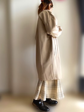 「しまむら（シマムラ）のアイテム（トレンチコート）」を使った、miii｡さん（レディース・148cm）の春コーディネート