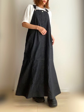 「ANGIE（アンジー）のアイテム（ジャンパースカート）」を使った、miii｡さん（レディース・148cm）の秋コーディネート