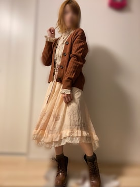 「ARROW（アロー）のアイテム（スカート）」を使った、miii｡さん（レディース・148cm）の秋コーディネート