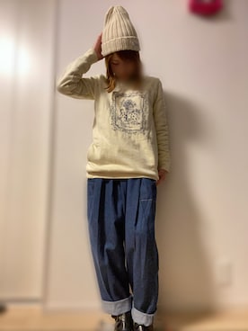 「RETRO GIRL（レトロガール）のアイテム（帽子）」を使った、miii｡さん（レディース・148cm）の秋コーディネート