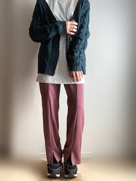 「Honeys（ハニーズ）のアイテム（スラックス）」を使った、miii｡さん（レディース・148cm）の冬コーディネート