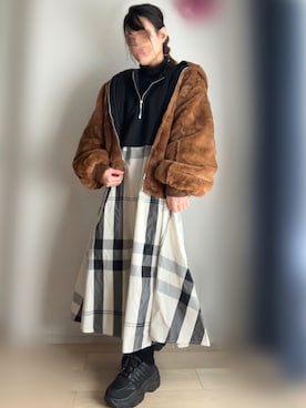 「tiptop（ティップトップ）のアイテム（MA-1）」を使った、miii｡さん（レディース・148cm）の冬コーディネート