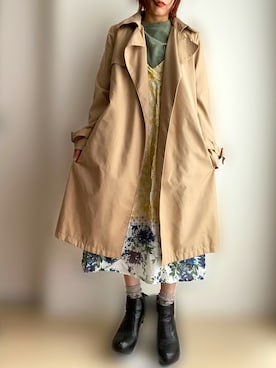 「しまむら（シマムラ）のアイテム（トレンチコート）」を使った、miii｡さん（レディース・148cm）の春コーディネート