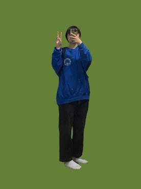 「学校」｜「アイテム（スウェット）」を使った、さえおさん（レディース・155cm）の秋コーディネート